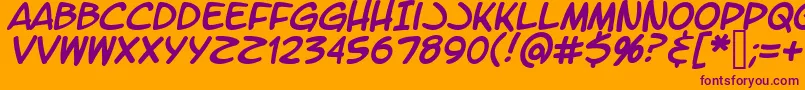 Police LtromaticItalic – polices violettes sur fond orange