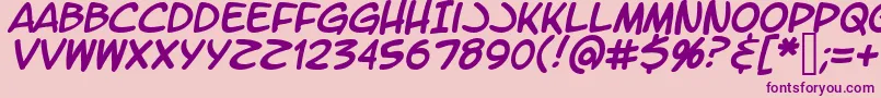 LtromaticItalic-Schriftart – Violette Schriften auf rosa Hintergrund