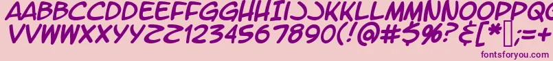 LtromaticItalic Font – Purple Fonts on Pink Background