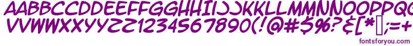 LtromaticItalic-Schriftart – Violette Schriften auf weißem Hintergrund