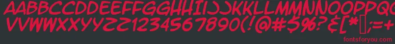 Czcionka LtromaticItalic – czerwone czcionki na czarnym tle