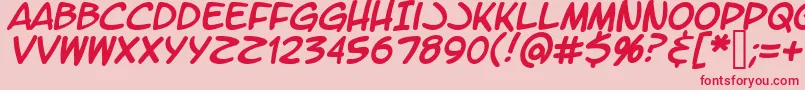LtromaticItalic-fontti – punaiset fontit vaaleanpunaisella taustalla