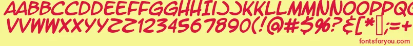 LtromaticItalic Font – Red Fonts on Yellow Background