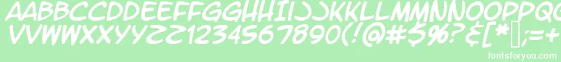 LtromaticItalic-Schriftart – Weiße Schriften auf grünem Hintergrund