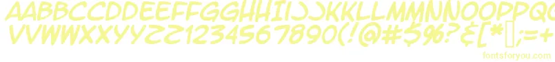 LtromaticItalic-fontti – keltaiset fontit valkoisella taustalla