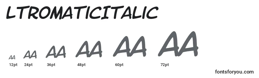 Размеры шрифта LtromaticItalic