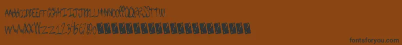 Snugbum-Schriftart – Schwarze Schriften auf braunem Hintergrund
