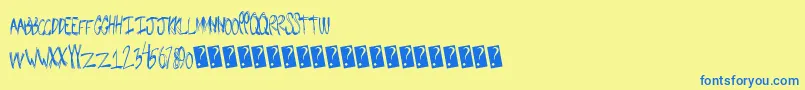 Подробнее о шрифте Snugbum Шрифт Snugbum – синие шрифты на жёлтом фоне