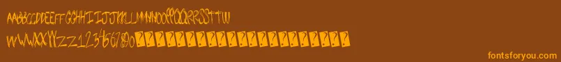 Snugbum Font – Orange Fonts on Brown Background