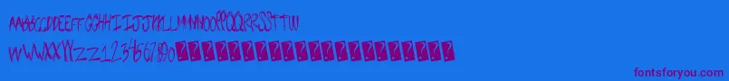 Snugbum Font – Purple Fonts on Blue Background