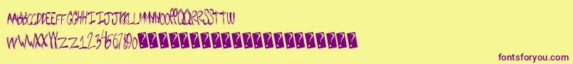 Snugbum Font – Purple Fonts on Yellow Background