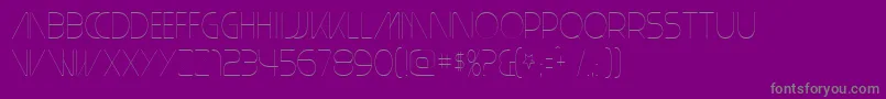 PlainCred1978-fontti – harmaat kirjasimet violetilla taustalla
