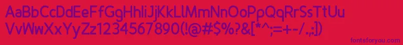 フォントFinenessBold – 赤い背景に紫のフォント