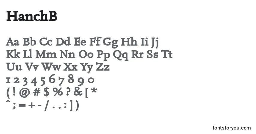 A fonte HanchB – alfabeto, números, caracteres especiais