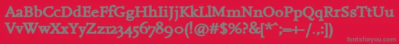 HanchB Font – Gray Fonts on Red Background