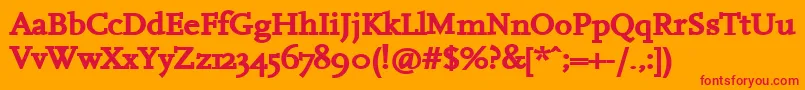 HanchB Font – Red Fonts on Orange Background