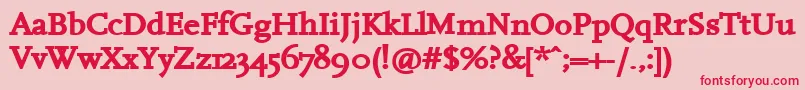 HanchB Font – Red Fonts on Pink Background