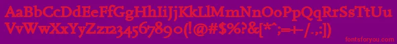 HanchB Font – Red Fonts on Purple Background