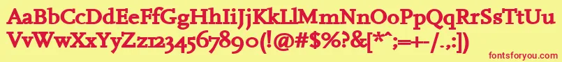 HanchB Font – Red Fonts on Yellow Background