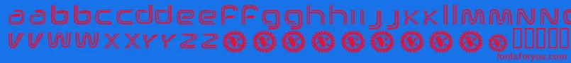 BrandNewHeavies Font – Red Fonts on Blue Background