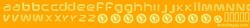 BrandNewHeavies Font – Yellow Fonts on Orange Background