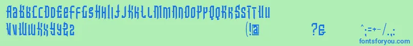 Fonte Intotheblue – fontes azuis em um fundo verde