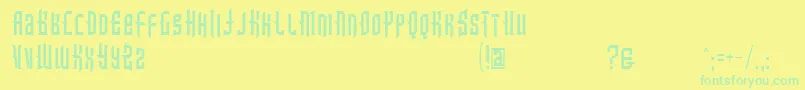 Intotheblue Font – Green Fonts on Yellow Background