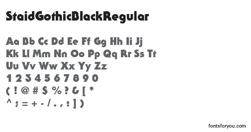 StaidGothicBlackRegular-fontti – aakkoset, numerot, erikoismerkit