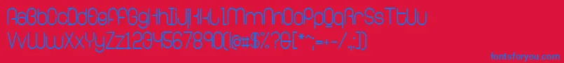 RingerRegular-Schriftart – Blaue Schriften auf rotem Hintergrund