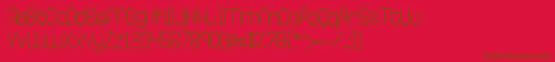 RingerRegular-Schriftart – Braune Schriften auf rotem Hintergrund
