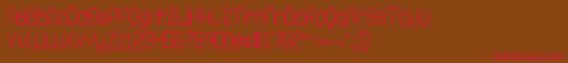 フォントRingerRegular – 赤い文字が茶色の背景にあります。