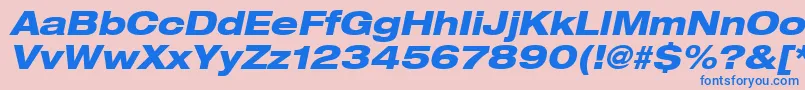 Heaveneticaextd8Hvyoblsh Font – Blue Fonts on Pink Background