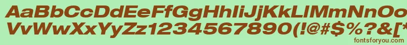 Heaveneticaextd8Hvyoblsh Font – Brown Fonts on Green Background