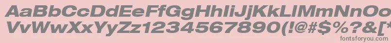 Heaveneticaextd8Hvyoblsh Font – Gray Fonts on Pink Background