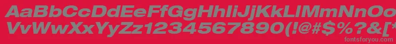 Czcionka Heaveneticaextd8Hvyoblsh – szare czcionki na czerwonym tle