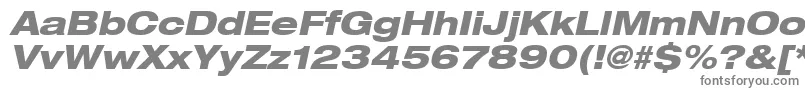 Heaveneticaextd8Hvyoblsh-fontti – harmaat kirjasimet valkoisella taustalla