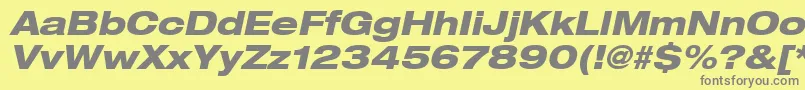 Heaveneticaextd8Hvyoblsh Font – Gray Fonts on Yellow Background