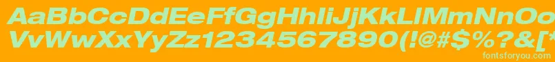 Heaveneticaextd8Hvyoblsh Font – Green Fonts on Orange Background