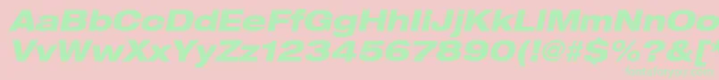 Heaveneticaextd8Hvyoblsh Font – Green Fonts on Pink Background