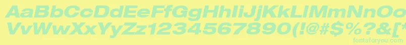 Heaveneticaextd8Hvyoblsh Font – Green Fonts on Yellow Background