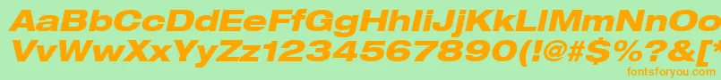 Heaveneticaextd8Hvyoblsh Font – Orange Fonts on Green Background