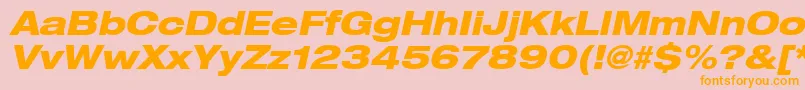 Heaveneticaextd8Hvyoblsh Font – Orange Fonts on Pink Background