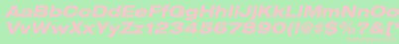 Heaveneticaextd8Hvyoblsh Font – Pink Fonts on Green Background