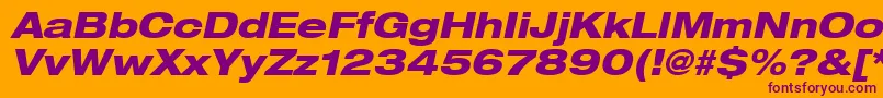 More about Heaveneticaextd8Hvyoblsh Font Heaveneticaextd8Hvyoblsh Font – Purple Fonts on Orange Background