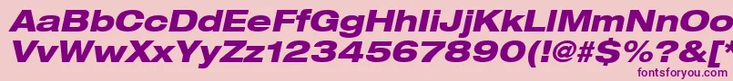 Heaveneticaextd8Hvyoblsh Font – Purple Fonts on Pink Background