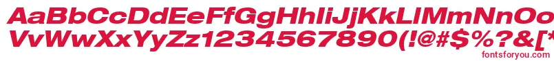Heaveneticaextd8Hvyoblsh Font – Red Fonts on White Background