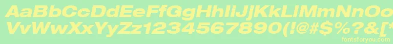 Шрифт Heaveneticaextd8Hvyoblsh – жёлтые шрифты на зелёном фоне