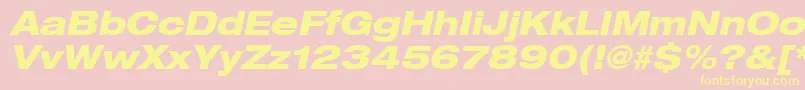 Heaveneticaextd8Hvyoblsh Font – Yellow Fonts on Pink Background