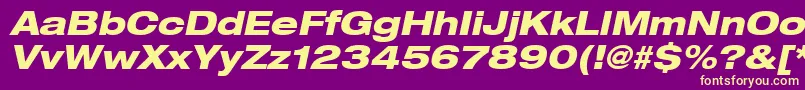 Heaveneticaextd8Hvyoblsh Font – Yellow Fonts on Purple Background