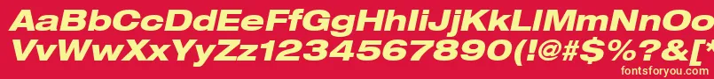 Heaveneticaextd8Hvyoblsh Font – Yellow Fonts on Red Background